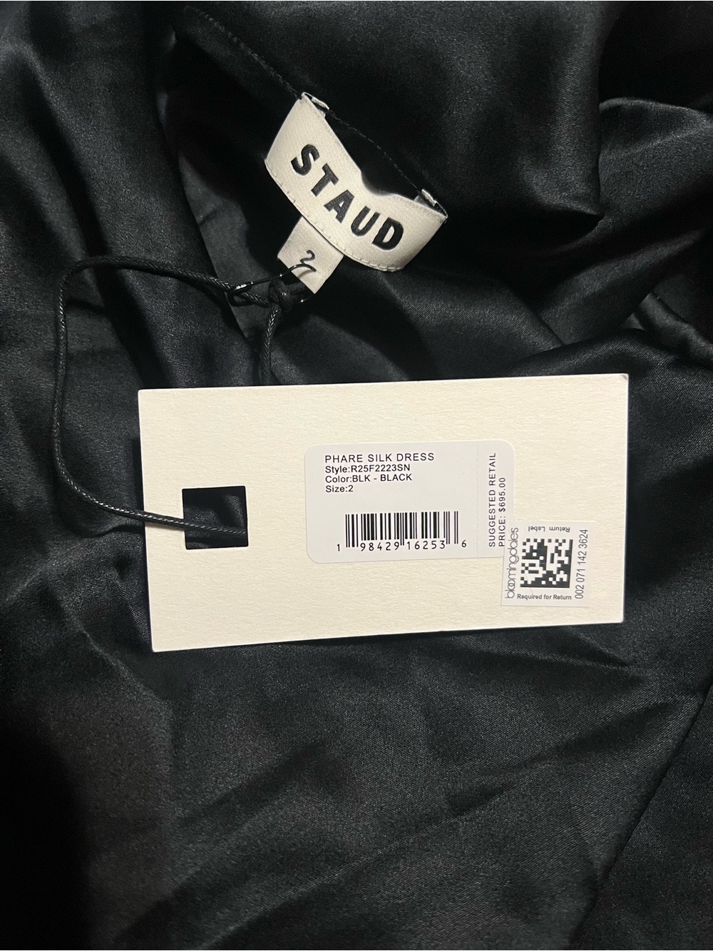 STAUD Black One-Shoulder Satin Gown - Picture 5 of 5